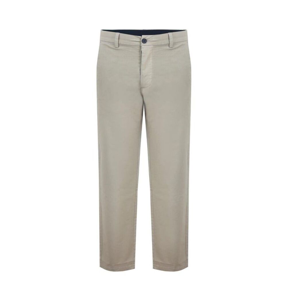 Fabric Mens Cotton Blend Chinos / Cream